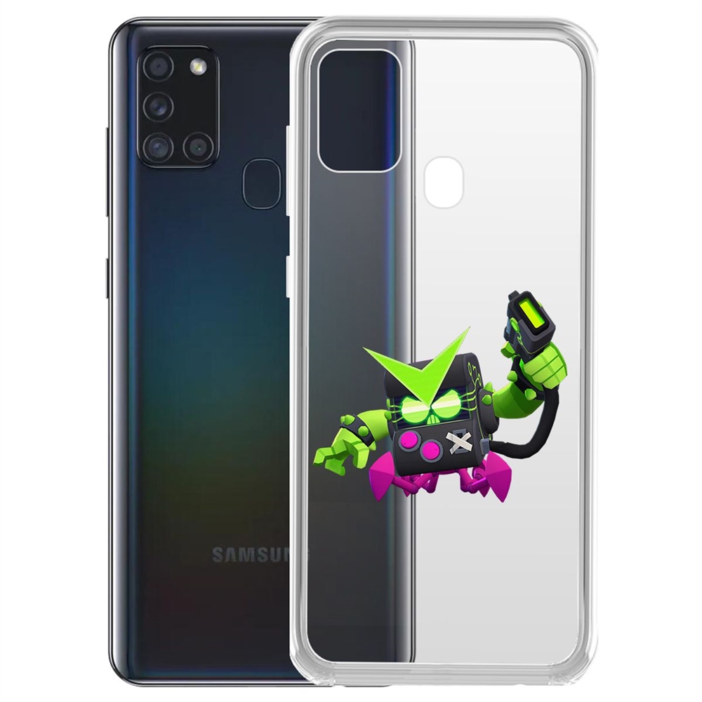 

Чехол-накладка Brawl Stars-Вирус 8-бит для Samsung Galaxy A21s (A217), Прозрачный