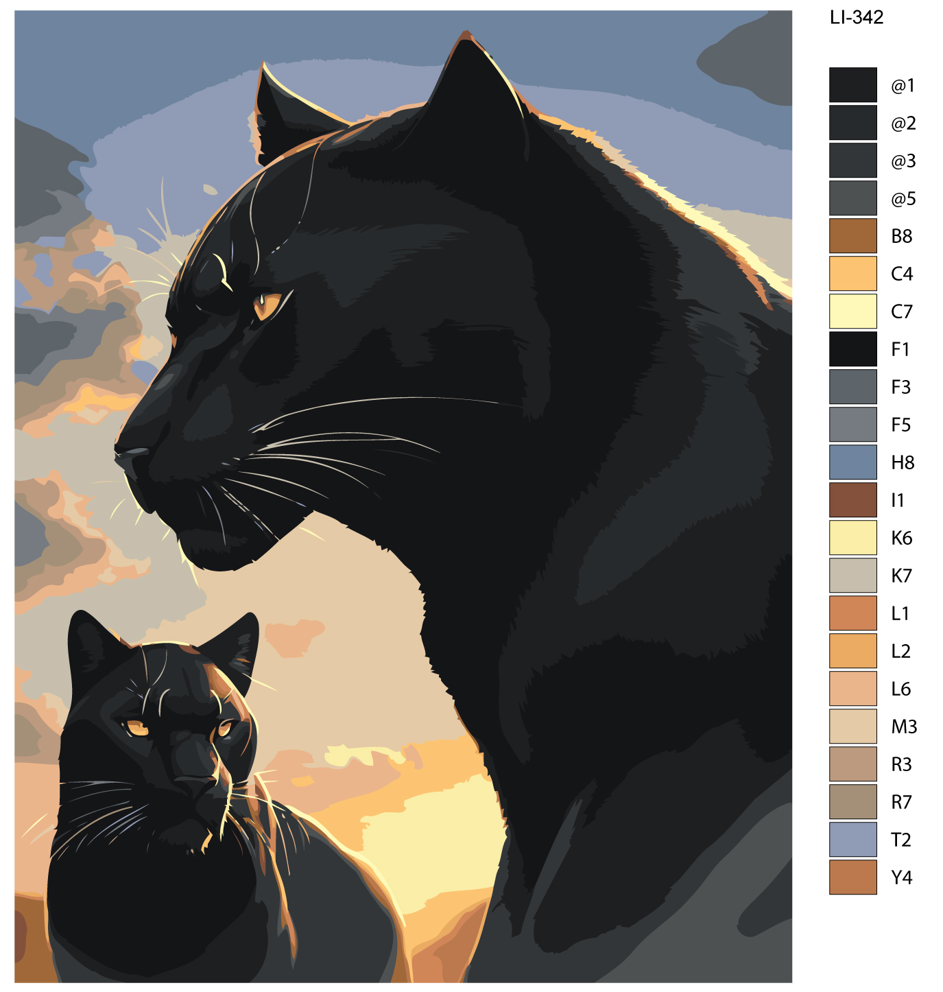 

Картина по номерам, Живопись по номерам, 72 x 90, LI-342, черная пантера