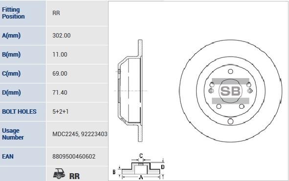 

Диск Тормозной Кiа Sоrеntо, Нуundаi Sаntа Fе 2.4/2.0Сrdi-2.2Сrdi 09 Sd1072 Sangsin brake s