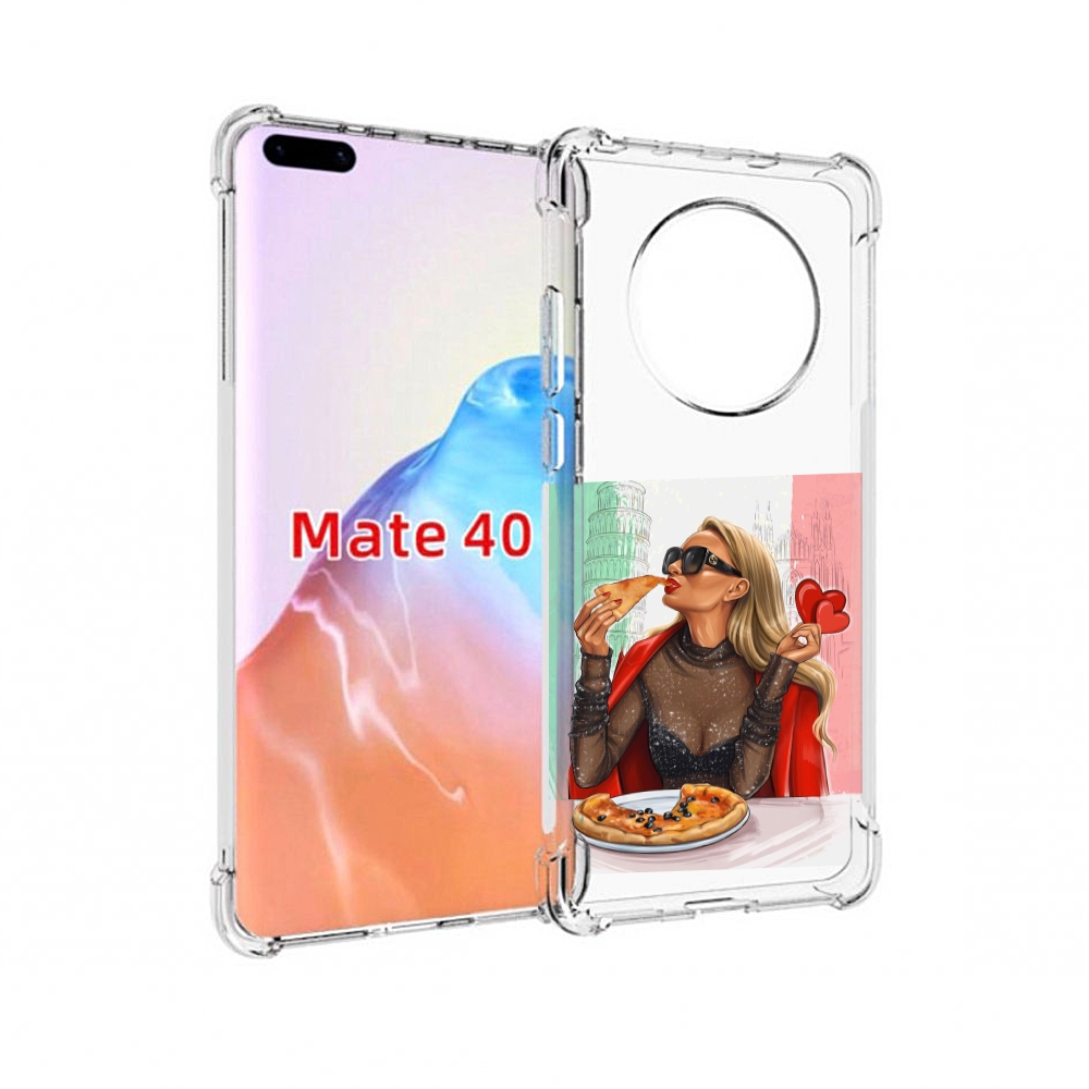 

Чехол MyPads Tocco для Huawei Mate 40 любительница-пиццы женский, Прозрачный, Tocco