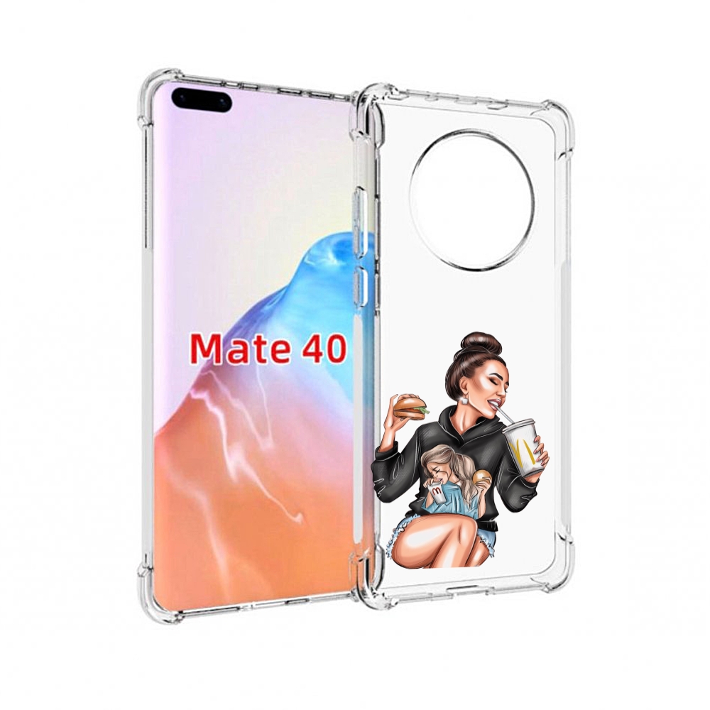 

Чехол MyPads Tocco для Huawei Mate 40 любительница-макдональдс женский, Прозрачный, Tocco
