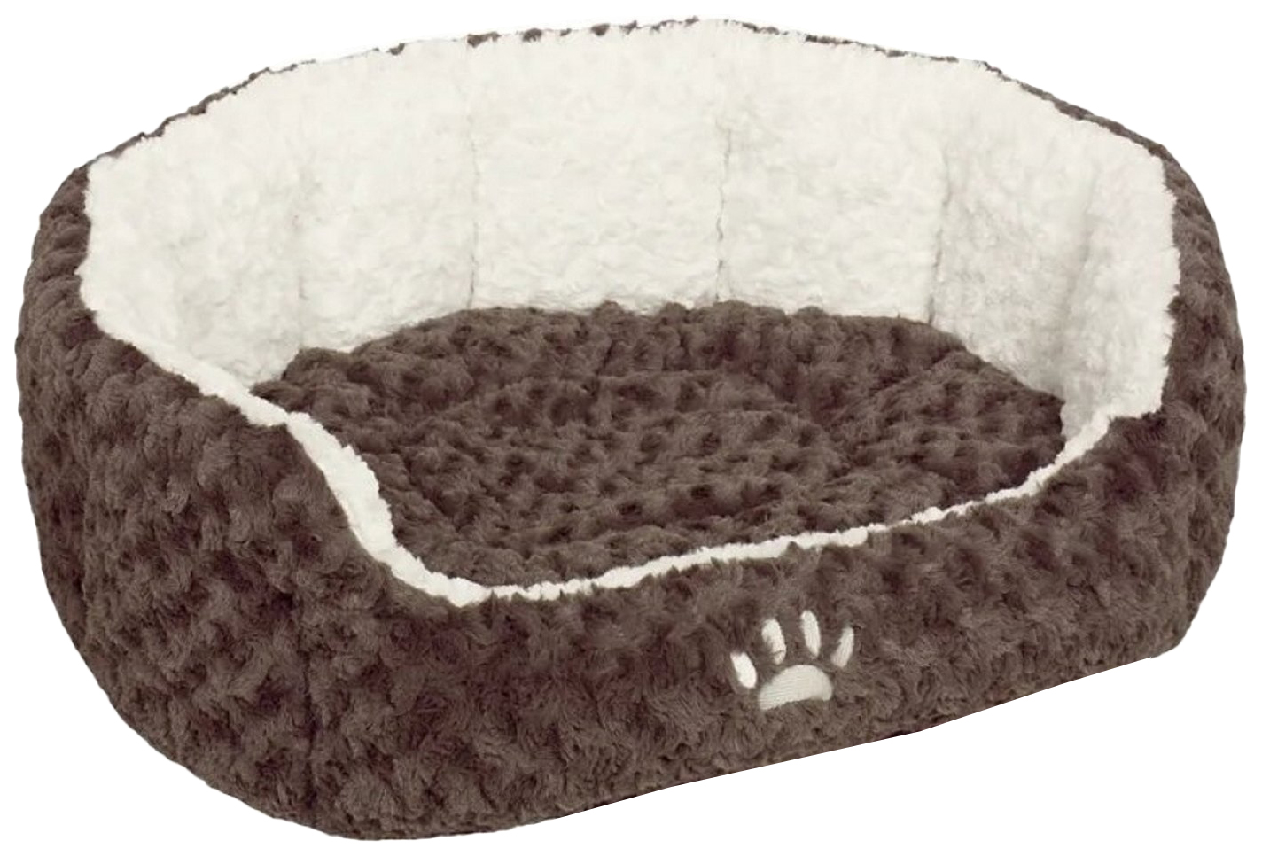 Лежанка для кошек и собак Nobby NEIKU плюш, полиэстер 50x55x21см белый, коричневый