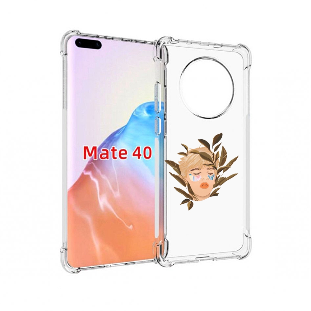 

Чехол MyPads Tocco для Huawei Mate 40 лицо-с-патчами, Прозрачный, Tocco