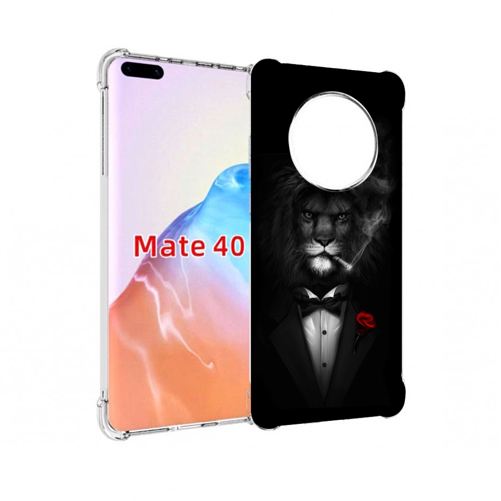 

Чехол MyPads Tocco для Huawei Mate 40 лев-в-темноте-с-сигаретой мужской, Прозрачный, Tocco
