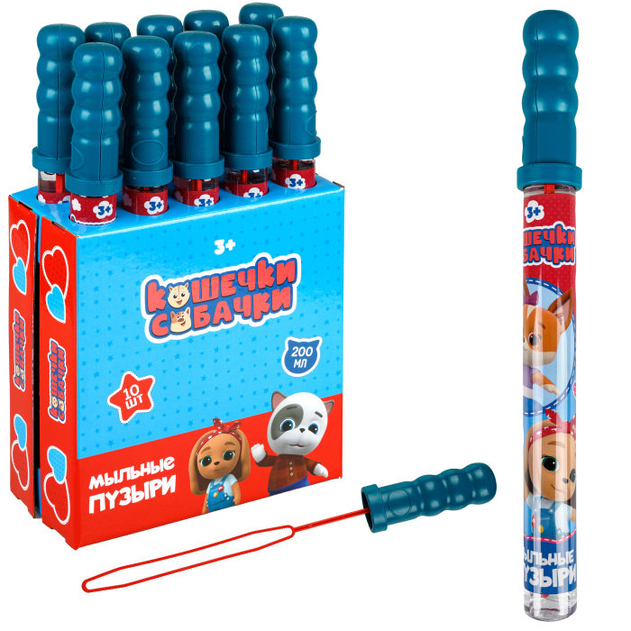 

Мыльные пузыри 1toy Кошечки-собачки колба в термоплёнке 200 мл, Т25068