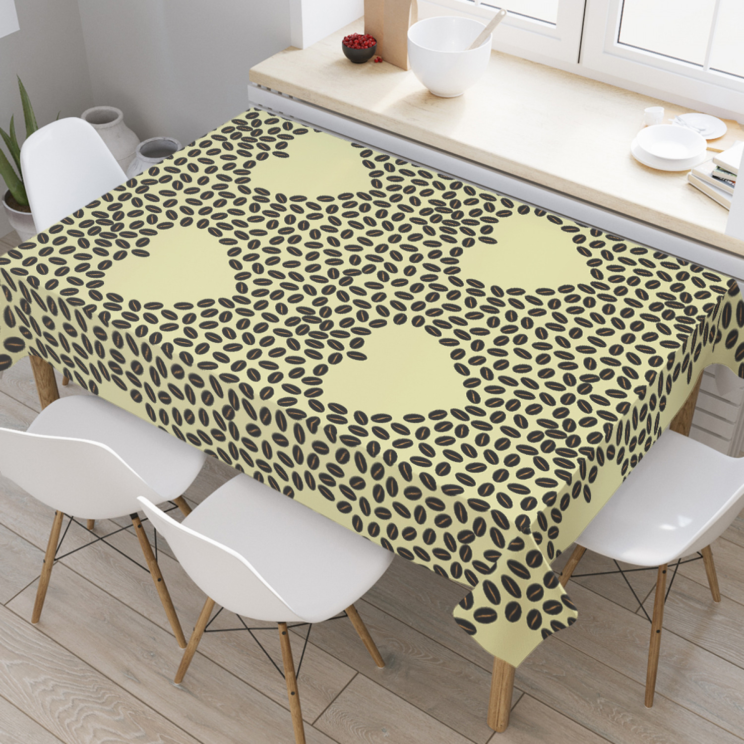 

Скатерть прямоугольная JoyArty "Сердца из зерен кофе" из оксфорда, 180x145см, Желтый, Сердца из зерен кофе