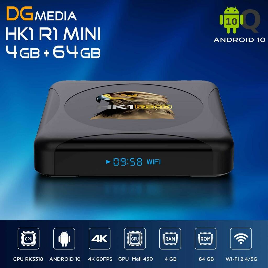 фото Смарт тв приставка dgmedia hk1 r1 mini 4/64 gb rk3318