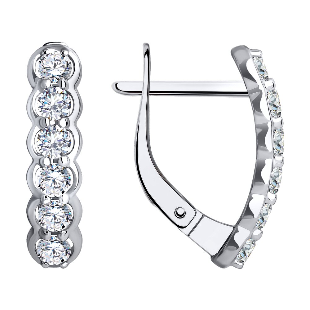 

Серьги из белого золота Diamant 52-120-01833-1, фианит, 52-120-01833-1