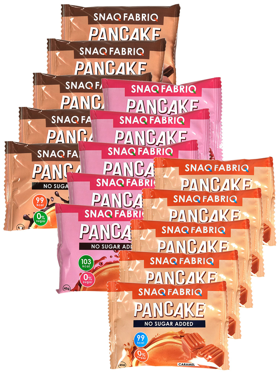 фото Протеиновый батончик snaq fabriq pancake ассорти 15x45 (малина, карамель, шоколад)