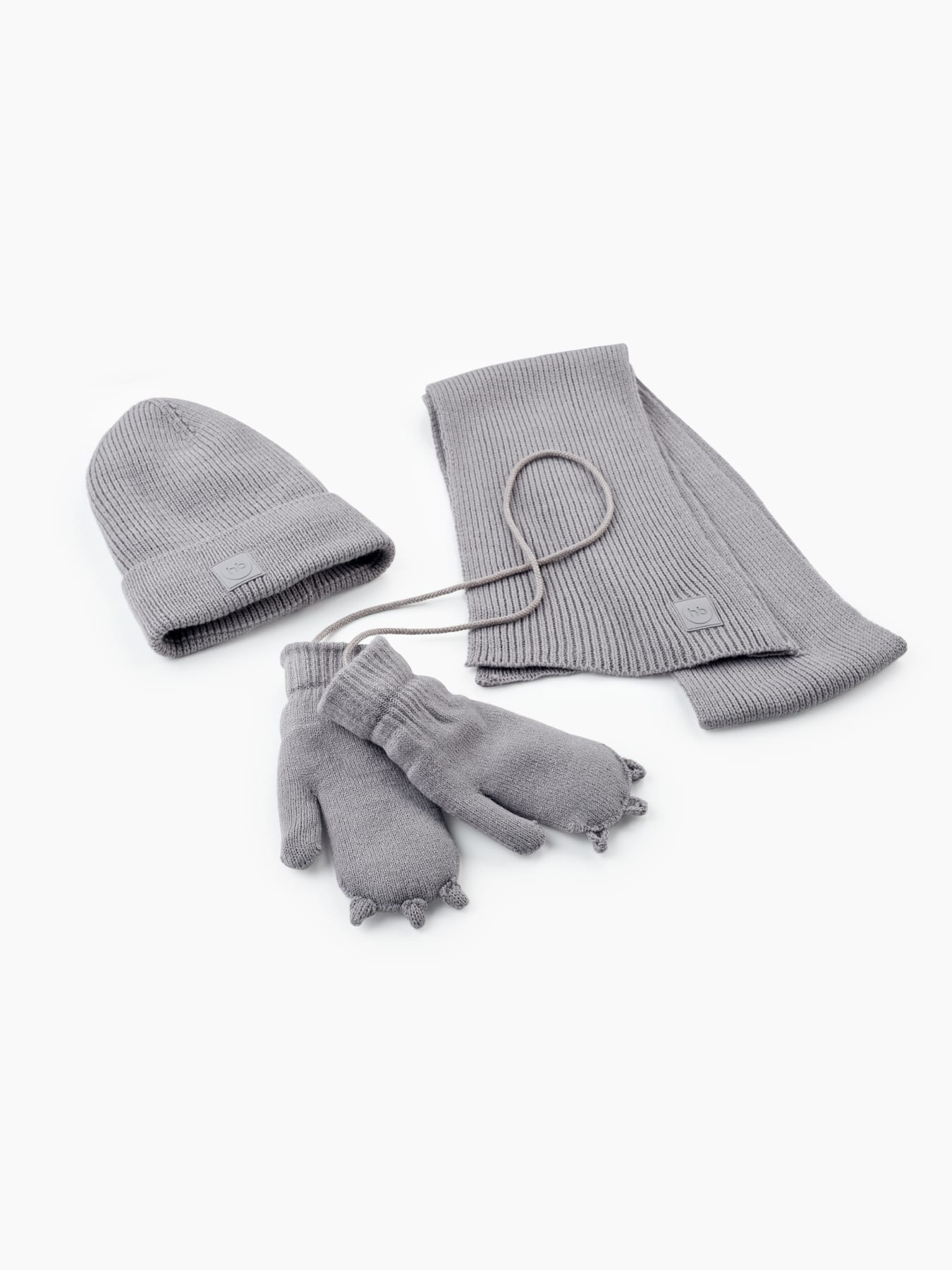 Набор детский Happy Baby шапка, шарф и варежки серый, р.48-50, 88105