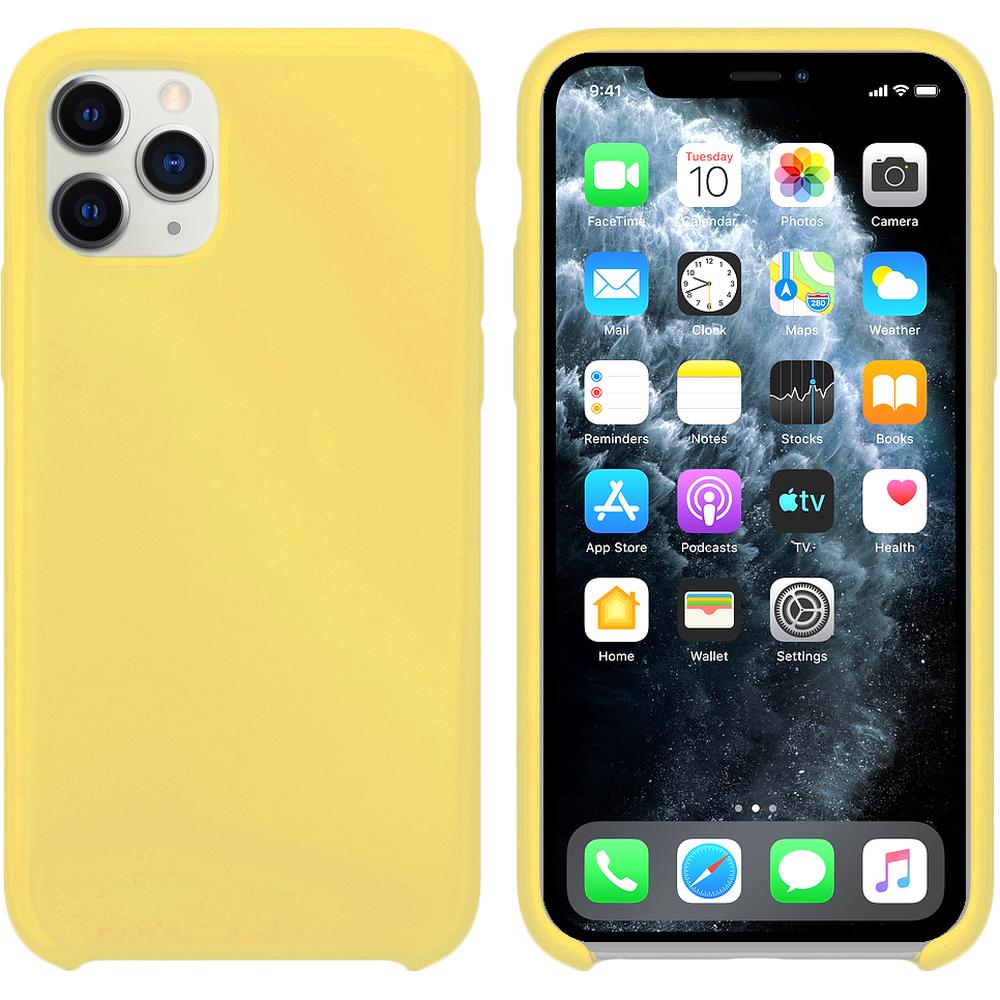 фото Чехол для apple iphone 11 pro brosco softrubber желтый