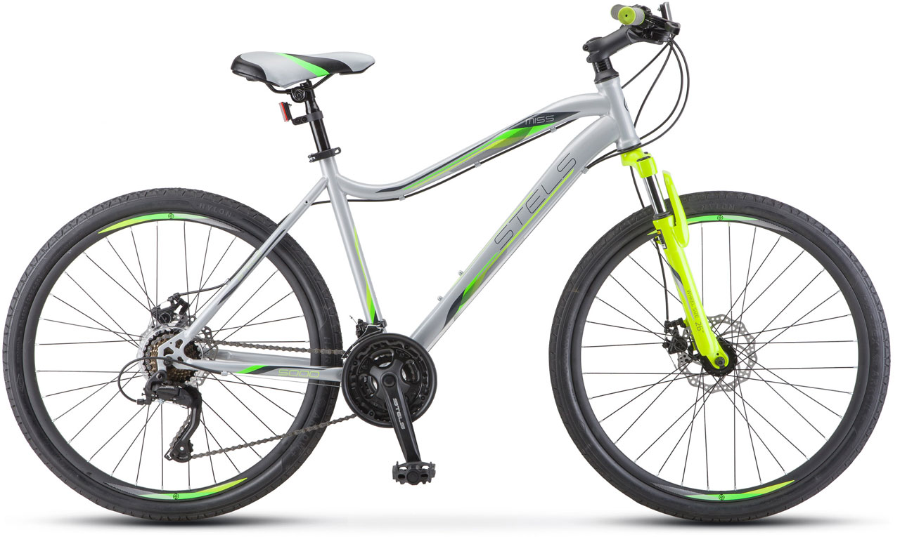 

Велосипед STELS Miss 5000 MD 2023 18 серебр./салатовый
