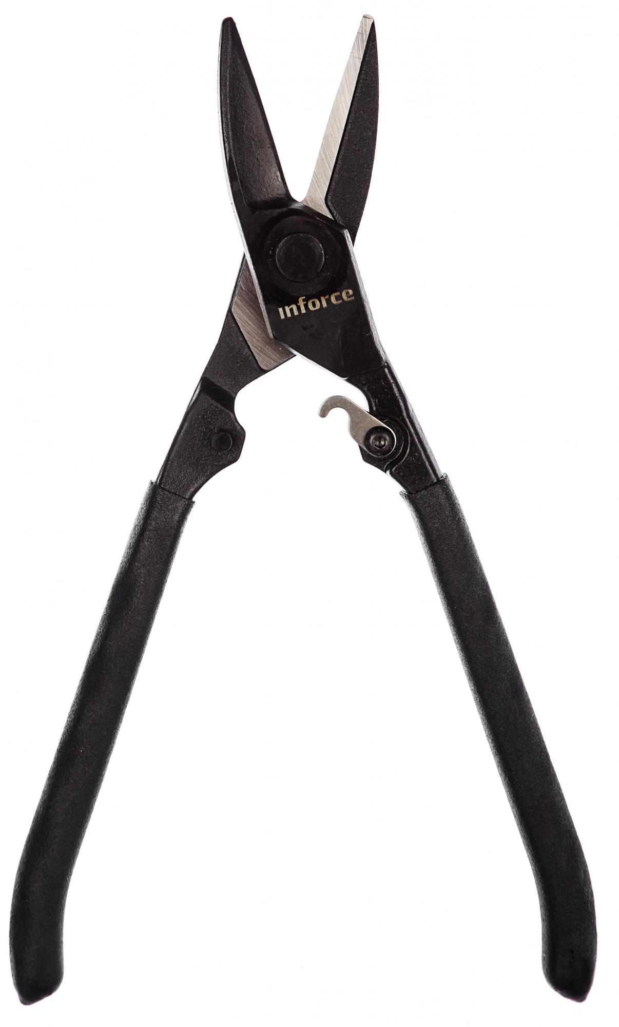 Ножницы по металлу прямые 250 мм Inforce 06-18-33 ножницы маникюрные с колпачком пилкой прямые 9 6 см серебристый серый
