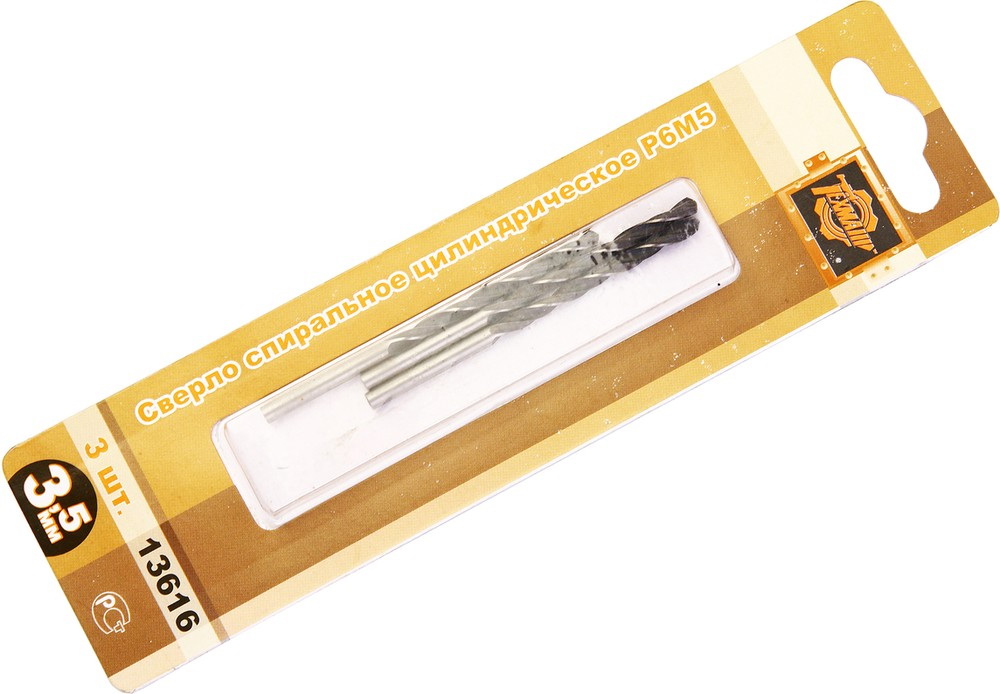 

Сверло по металлу 3.5х70мм HSS (3шт.) ТЕХМАШ