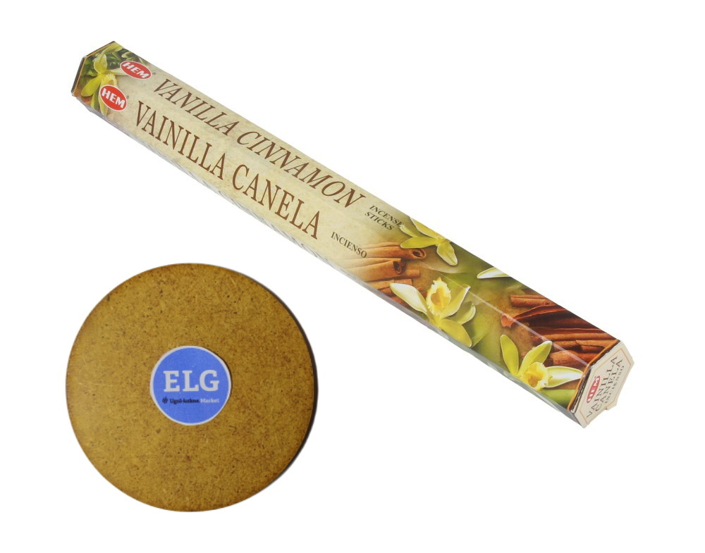 фото Благовония hem ваниль корица (vanilla cinnamon) + подставка elg