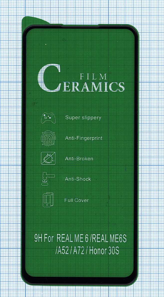 

Керамическая пленка (стекло) для Oppo A72 черная, для OPPO A72
