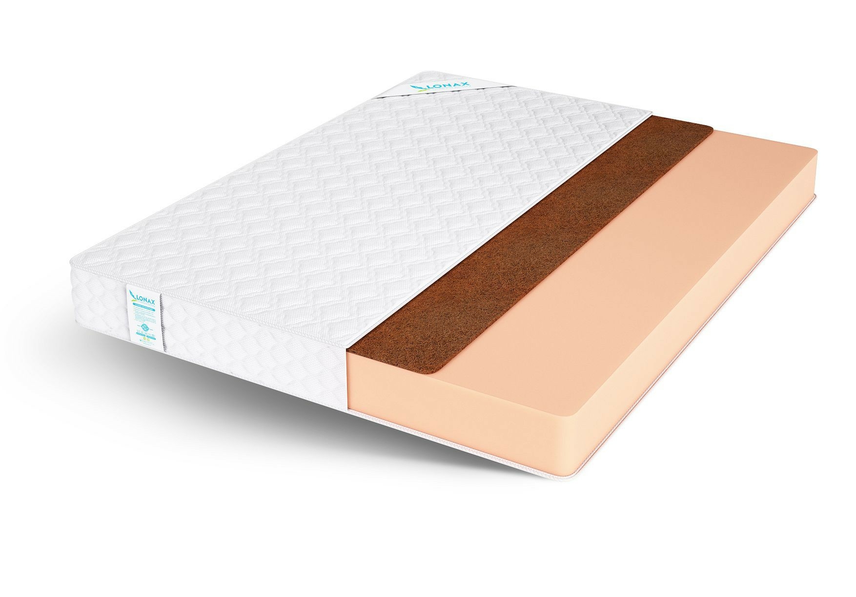 

Матрас Lonax Скрученные Roll Cocos Max 90х190, Бежевый;белый;серый;серебристый, Roll Cocos Max