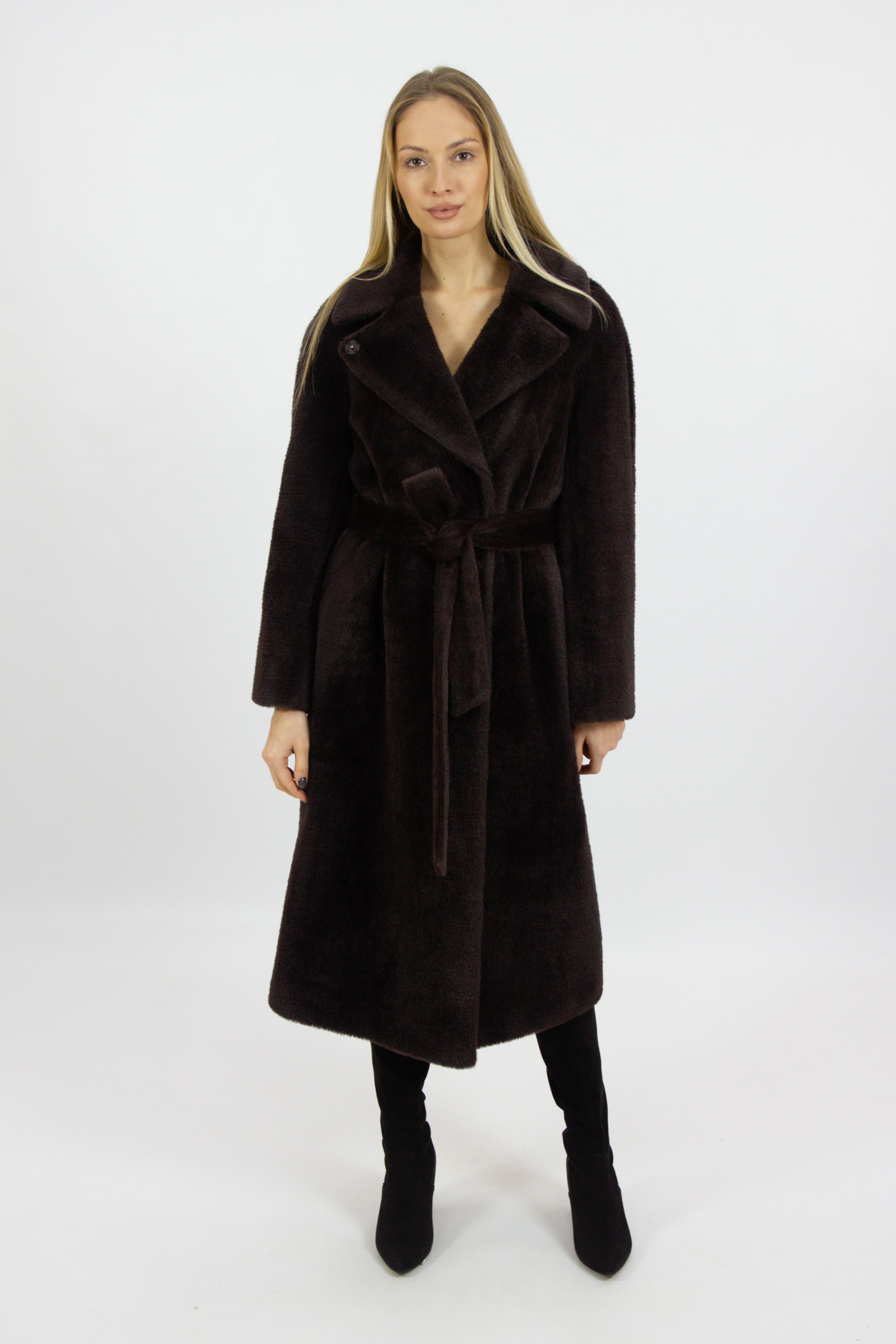 Пальто женское 365 clothes ДМ-Беатрис коричневое 50 RU
