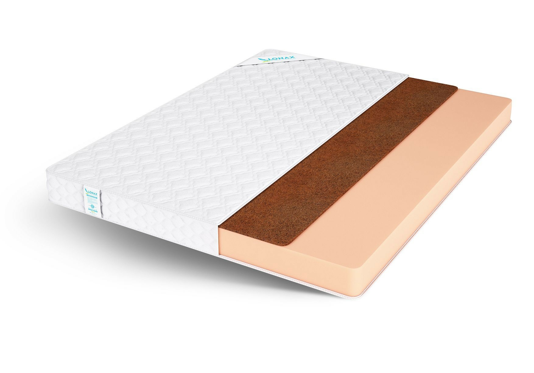 

Матрас Lonax Скрученные Roll Cocos 160х200, Бежевый;белый;серый;серебристый, Roll Cocos