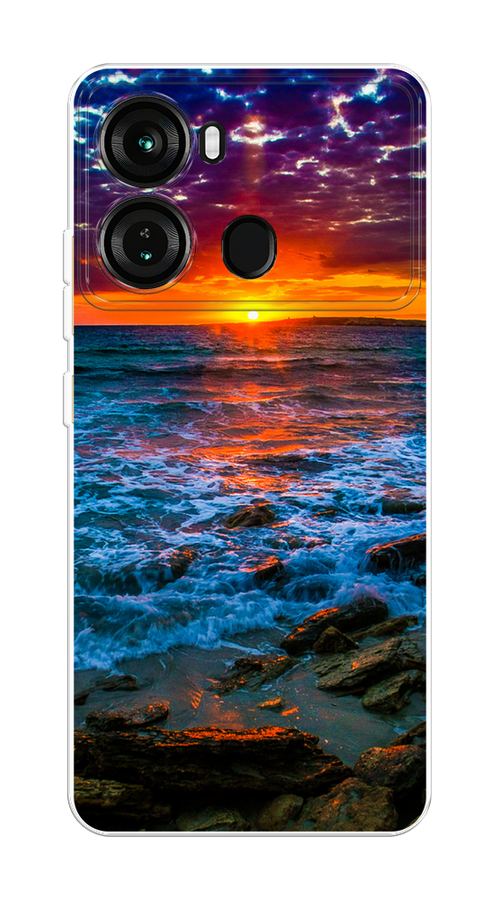 

Чехол на Itel P40 "Закат 1", Оранжевый;синий, 3201350-1