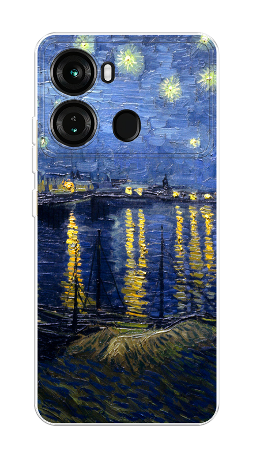 

Чехол на Itel P40 "Звездная ночь над Роной", Синий;желтый, 3201350-1