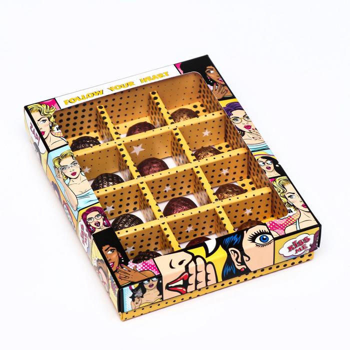 

Коробка для конфет, 12 шт, "POP ART", 19 х 15 х 3,6 см, Упаковка Pop-art