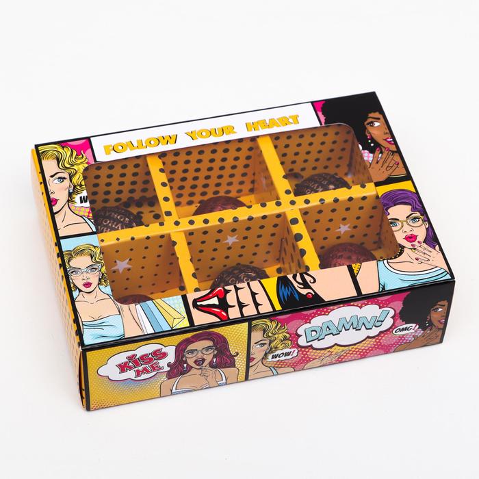 

Коробка для конфет 6 шт, "POP ART", 13,7 х 9,85 х 3,86 см, Упаковка Pop-art