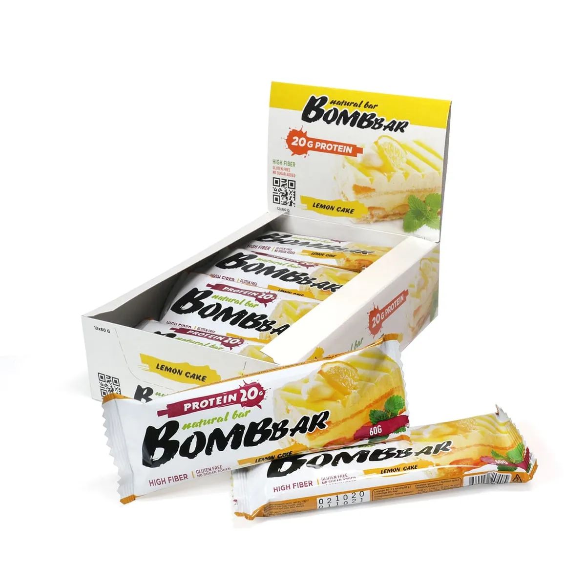 

Протеиновые батончики Bombbar без сахара, набор 40x60г (лимонный торт)