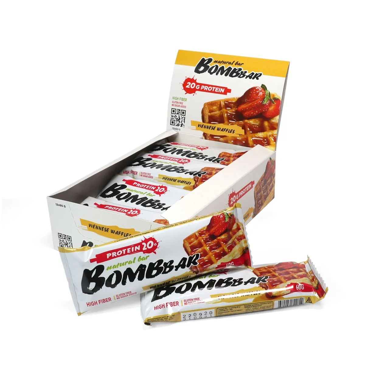 фото Протеиновые батончики bombbar без сахара, набор 40x60г (венские вафли)