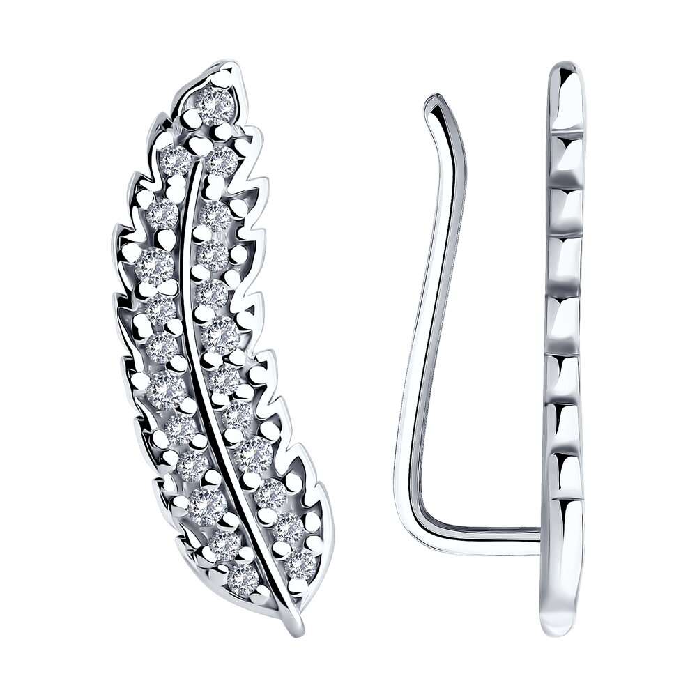 

Серьги клаймберы из серебра SOKOLOV 94026632, фианит, 94026632