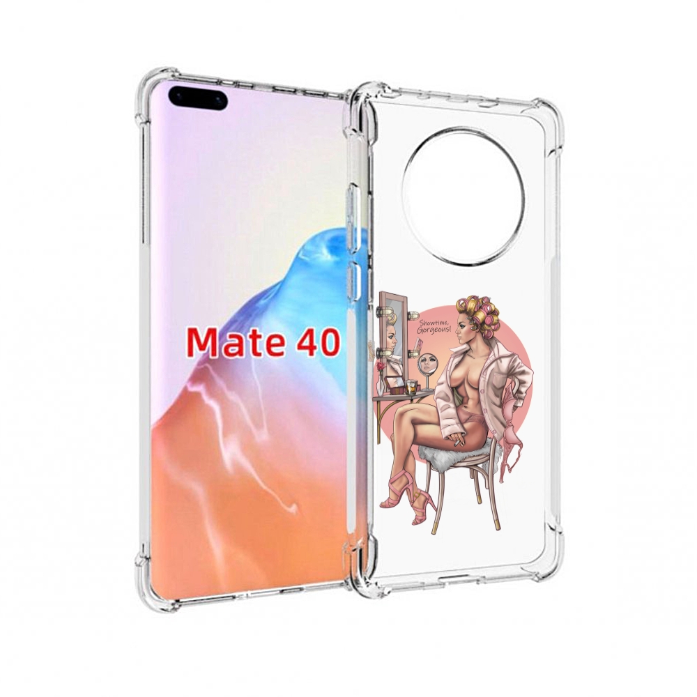 

Чехол MyPads Tocco для Huawei Mate 40 красивая-девушка-с-зеркалом женский, Прозрачный, Tocco