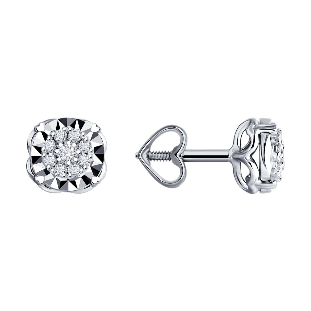 

Серьги пусеты из белого золота Diamant 52-222-02153-1, бриллиант, 52-222-02153-1