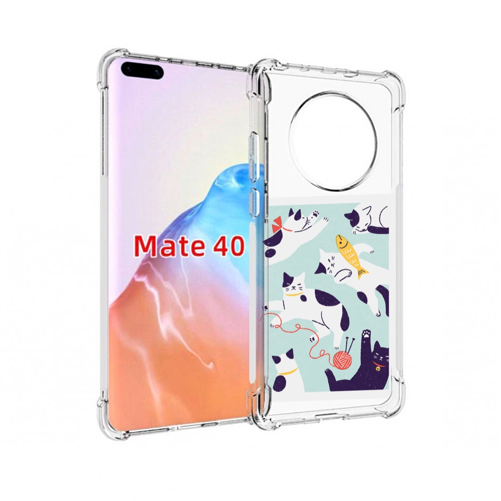 

Чехол MyPads Tocco для Huawei Mate 40 коты-с-клубками, Прозрачный, Tocco