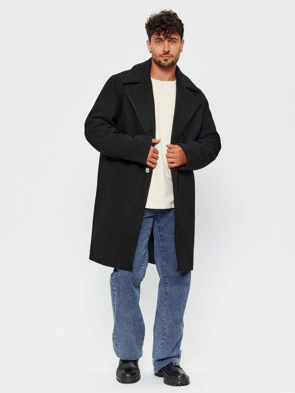 Пальто мужское LONDON FIX LF-CoatOversize черное 50 RU