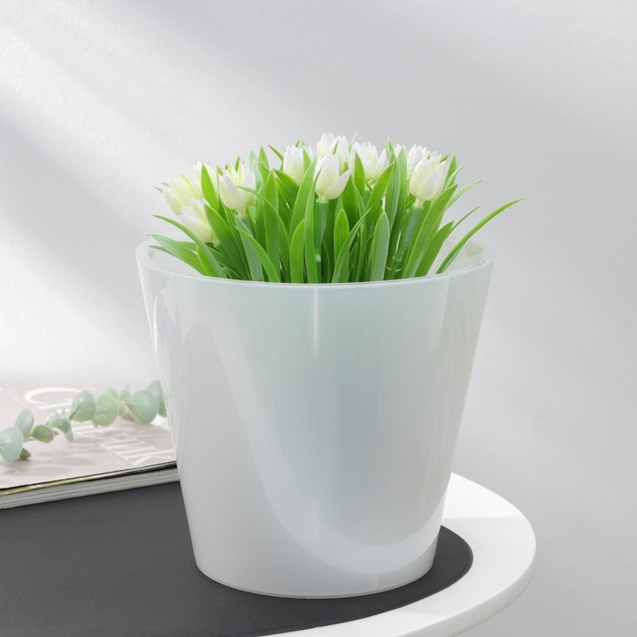 

Цветочное кашпо InGreen London orchid 3,3 л перламутровый 1 шт., Белый, London orchid