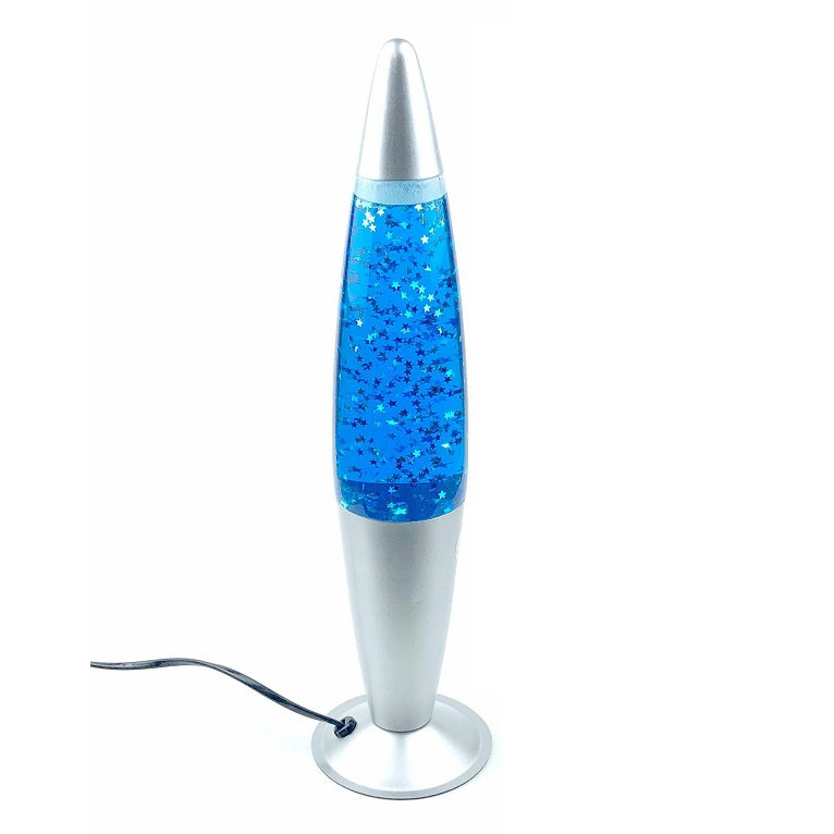 фото Лава лампа синяя глиттер с блестками, высота 41 см ada