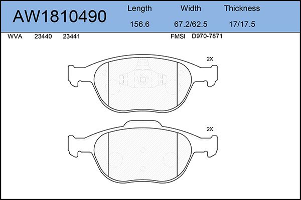 

Тормозные колодки AywiParts дисковые AW1810490