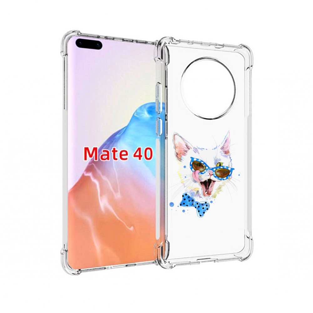 Чехол MyPads Tocco для Huawei Mate 40 белый кот
