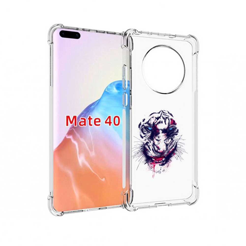 

Чехол MyPads Tocco для Huawei Mate 40 безумный тигр, Прозрачный, Tocco