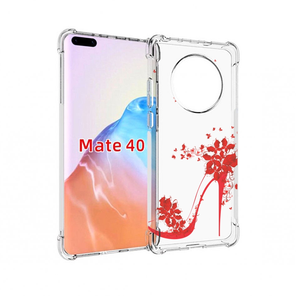 

Чехол MyPads Tocco для Huawei Mate 40 каблук-в-цветах, Прозрачный, Tocco