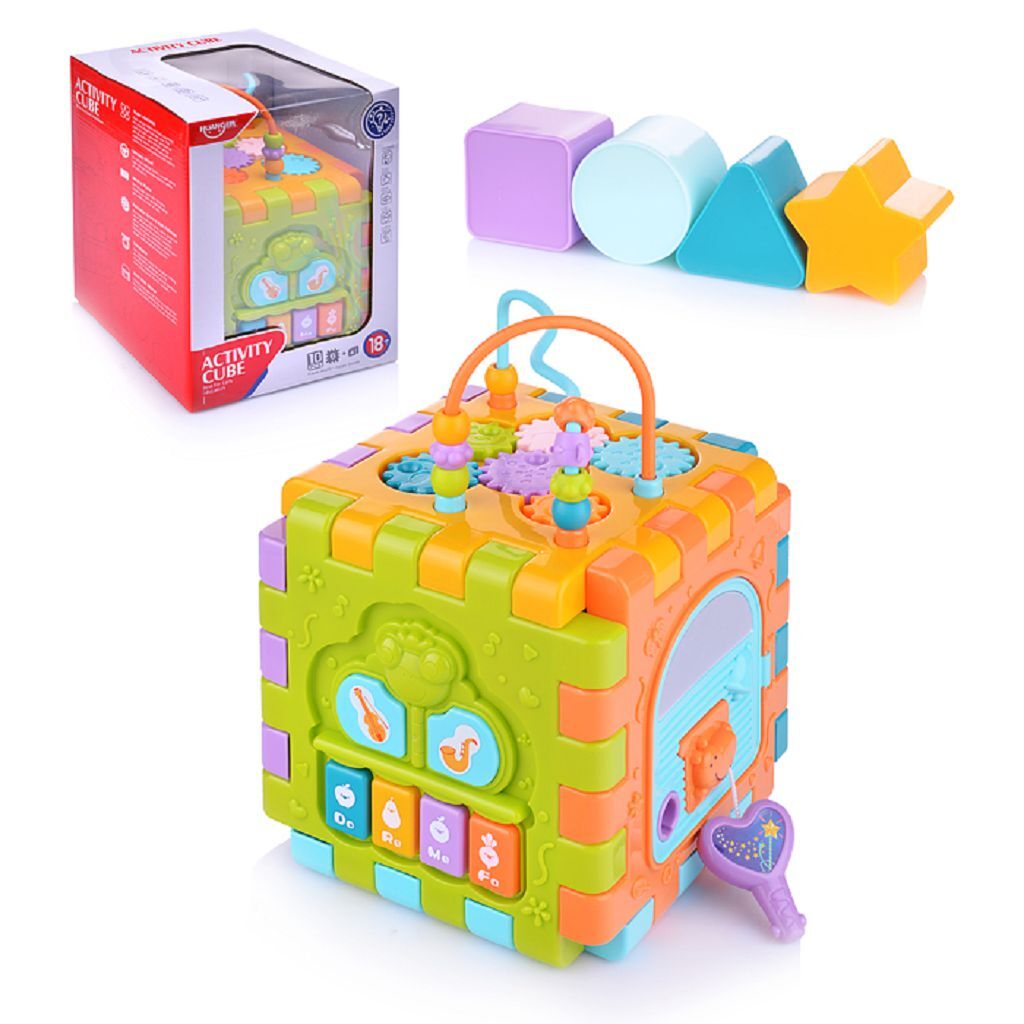 Развивающая игрушка (Куб) в коробке. Размеры куба: 17х17х17 см. (HE0527)