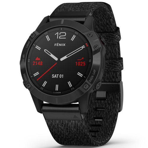 

Garmin Fenix 6 Sapphire черный DLC с плетеным черным нейлоновым ремешком, Fenix 6 Sapphire черный DLC с плетеным черным нейлоновым ремешком