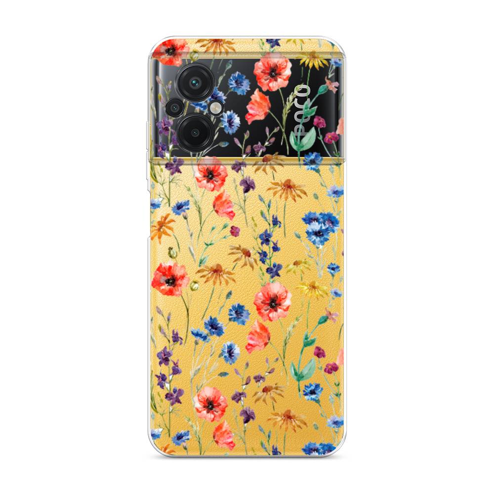 

Чехол Awog "Маки и васильки фон" на Xiaomi Poco M5 / Сяоми Поко M5, 316450-8