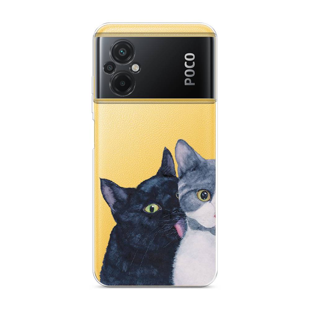 

Чехол Awog на Poco M5 / Сяоми Поко M5 "Кошачья любовь", Синий, 316450-1