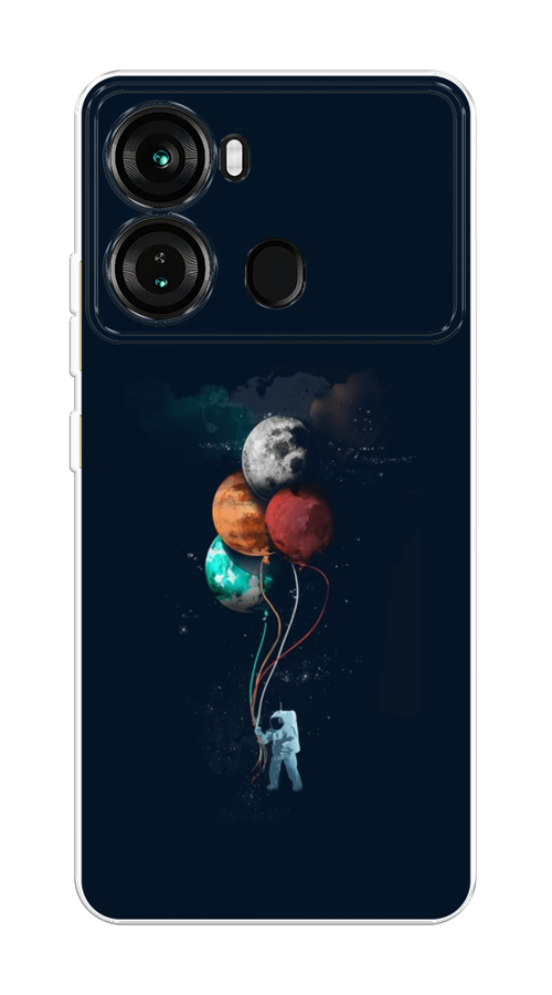 

Чехол на Itel P40 "Космонавт с шариками", Разноцветный, 3201350-1