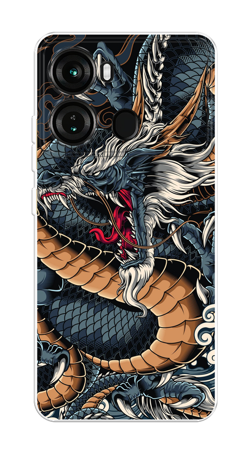 

Чехол на Itel P40 "Japanese Dragon", Коричневый;черный;синий, 3201350-1