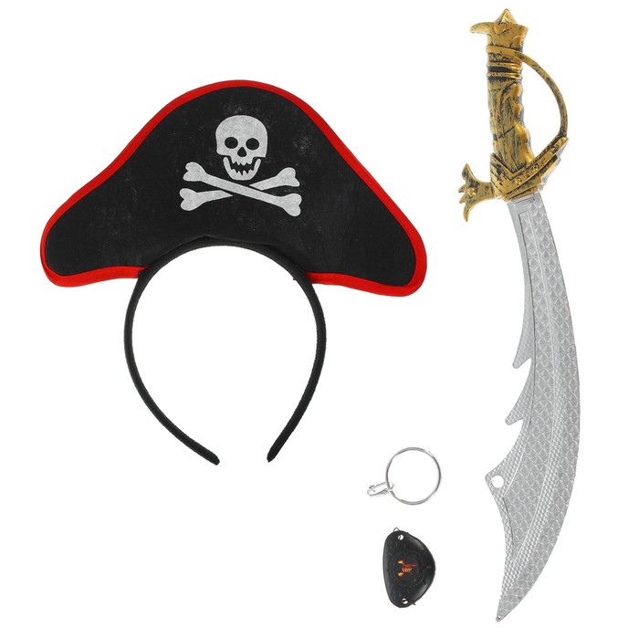 Карнавальный набор Пират, головной убор, сабля, наглазник
