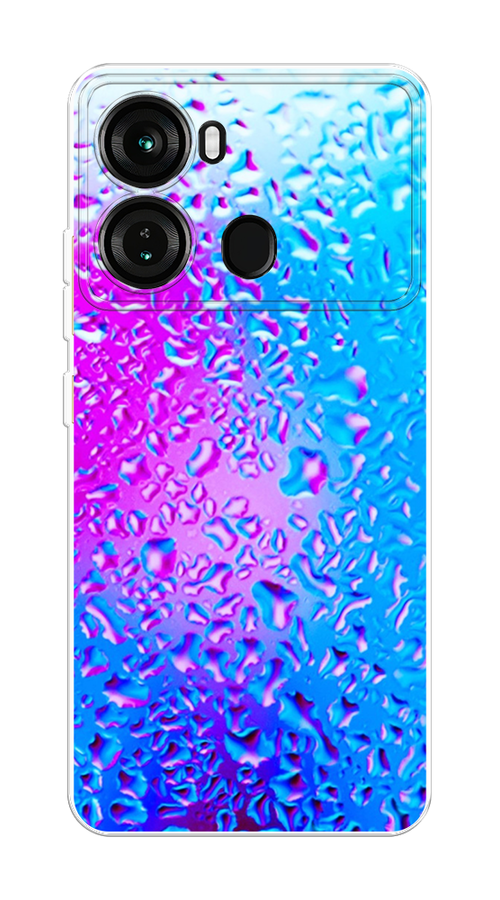 

Чехол на Itel P40 "Капли на стекле", Бирюзовый;розовый, 3201350-1
