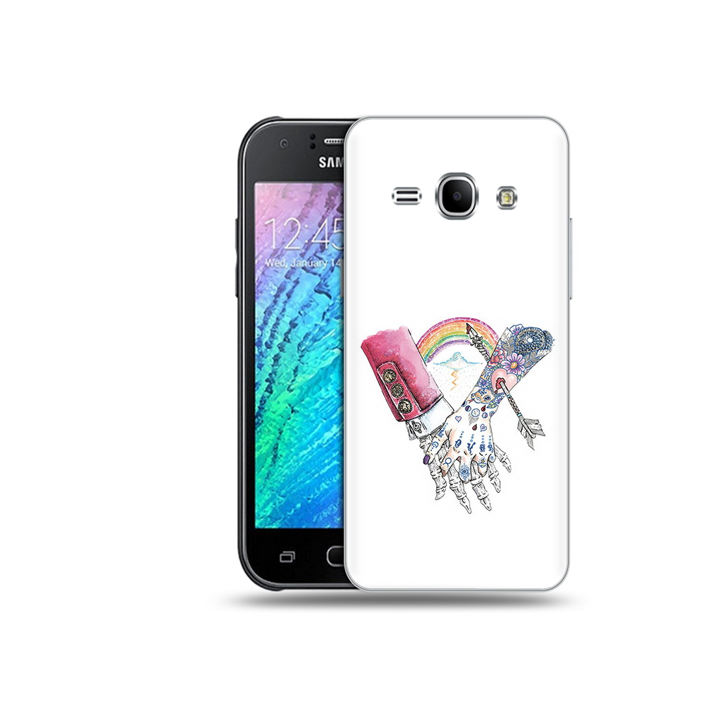 

Чехол MyPads Tocco для Samsung Galaxy J1 абстракция руки в татуировках (PT26162.569.212), Прозрачный, Tocco