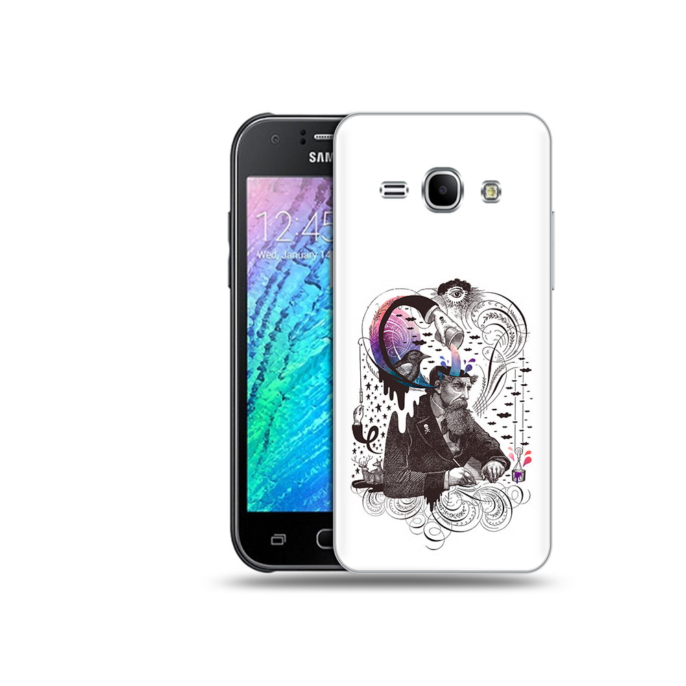

Чехол MyPads Tocco для Samsung Galaxy J1 абстракция думающий мужчина (PT26162.569.210), Прозрачный, Tocco